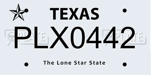 PLX0442 Texas License Plate