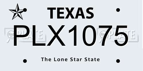 PLX1075 Texas License Plate