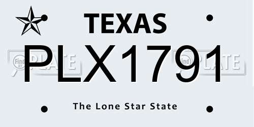 PLX1791 Texas License Plate