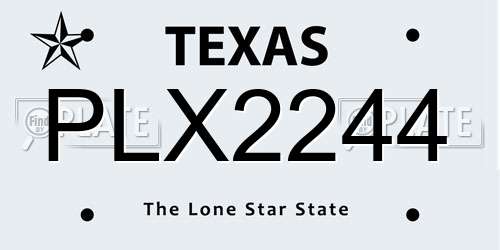PLX2244 Texas License Plate