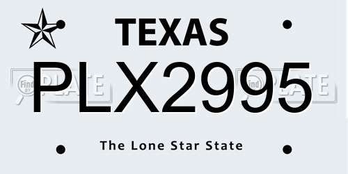 PLX2995 Texas License Plate
