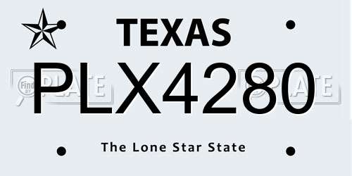 PLX4280 Texas License Plate