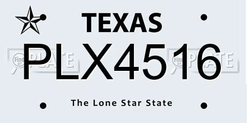 PLX4516 Texas License Plate