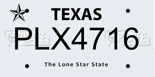 PLX4716 Texas License Plate