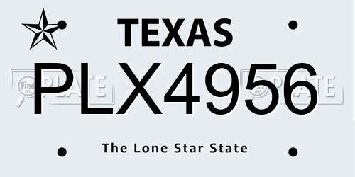 PLX4956 Texas License Plate