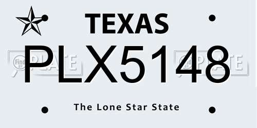 PLX5148 Texas License Plate