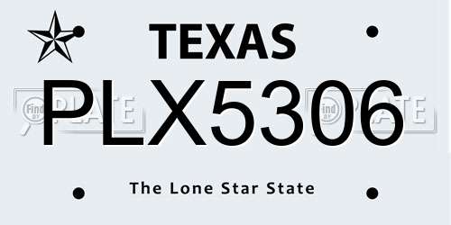 PLX5306 Texas License Plate