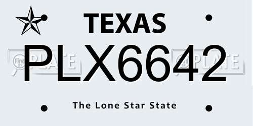 PLX6642 Texas License Plate