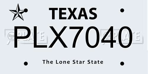 PLX7040 Texas License Plate