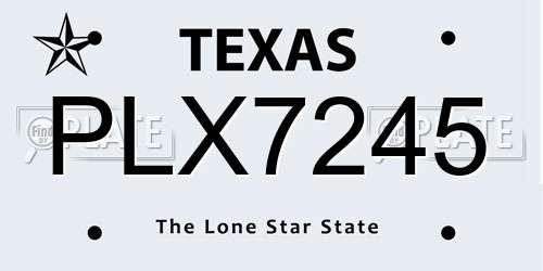 PLX7245 Texas License Plate