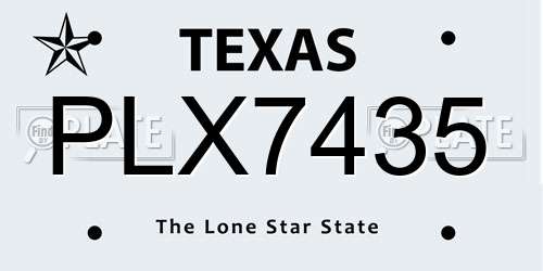 PLX7435 Texas License Plate