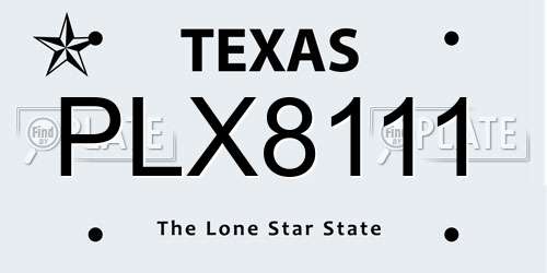 PLX8111 Texas License Plate