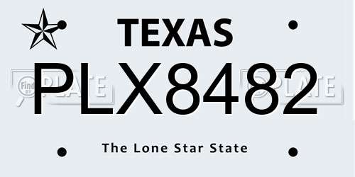 PLX8482 Texas License Plate