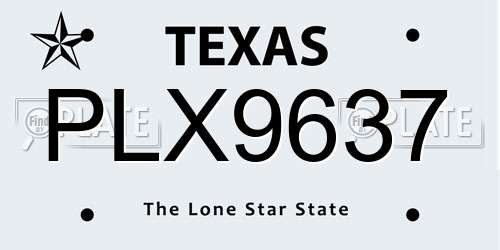 PLX9637 Texas License Plate