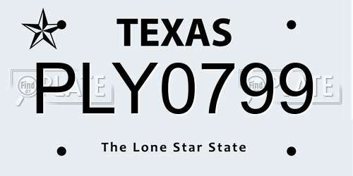 PLY0799 Texas License Plate