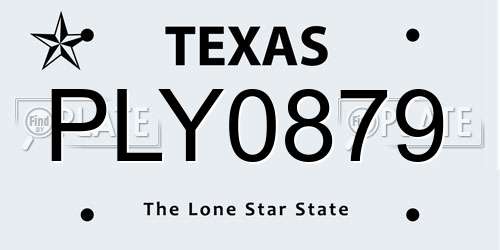 PLY0879 Texas License Plate