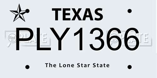 PLY1366 Texas License Plate