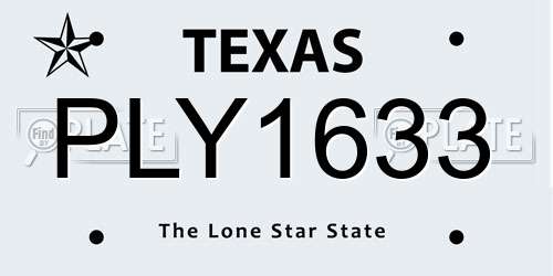 PLY1633 Texas License Plate