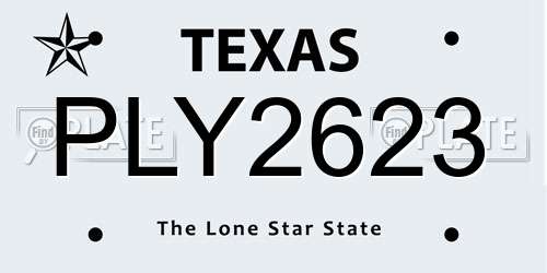 PLY2623 Texas License Plate