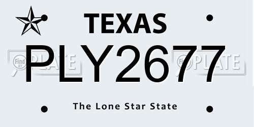 PLY2677 Texas License Plate