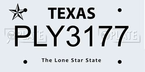 PLY3177 Texas License Plate
