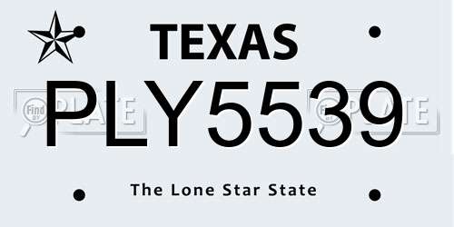 PLY5539 Texas License Plate