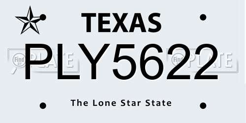 PLY5622 Texas License Plate