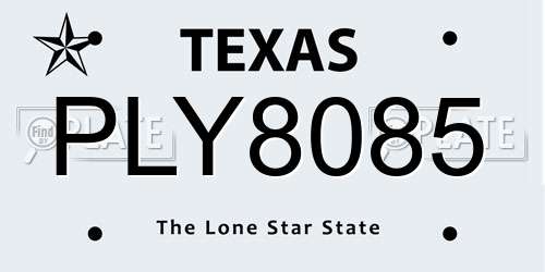 PLY8085 Texas License Plate