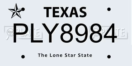 PLY8984 Texas License Plate