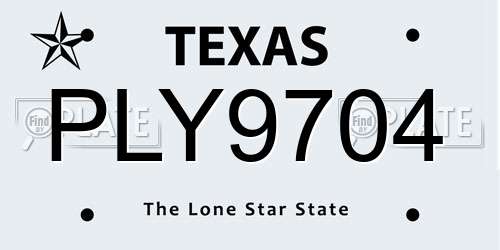 PLY9704 Texas License Plate