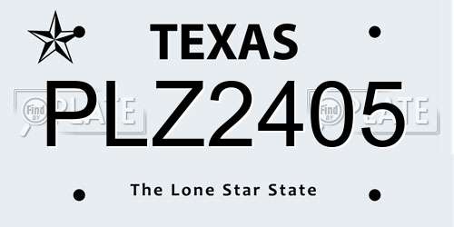 PLZ2405 Texas License Plate