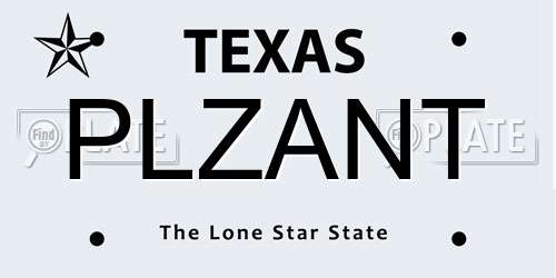 PLZANT Texas License Plate