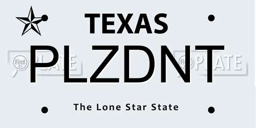 PLZDNT Texas License Plate