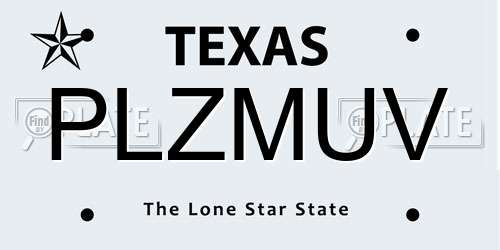 PLZMUV Texas License Plate