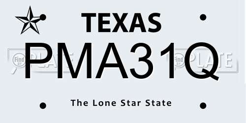 PMA31Q Texas License Plate