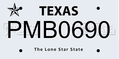 PMB0690 Texas License Plate