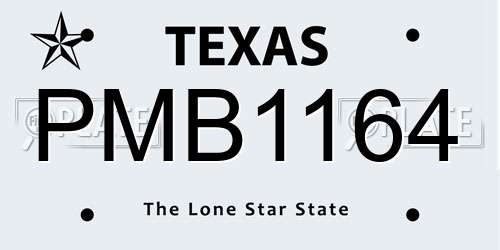 PMB1164 Texas License Plate