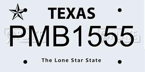 PMB1555 Texas License Plate