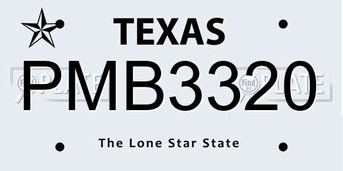 PMB3320 Texas License Plate
