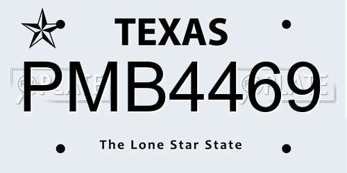 PMB4469 Texas License Plate