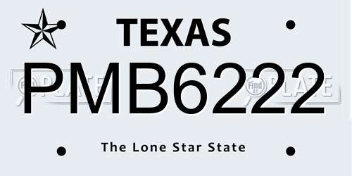 PMB6222 Texas License Plate