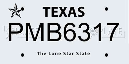 PMB6317 Texas License Plate