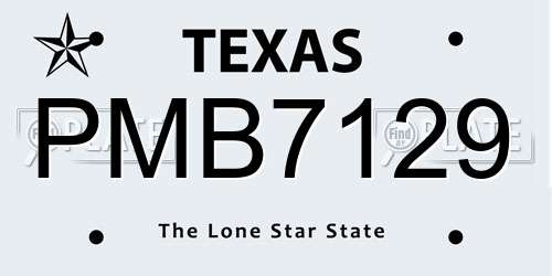 PMB7129 Texas License Plate