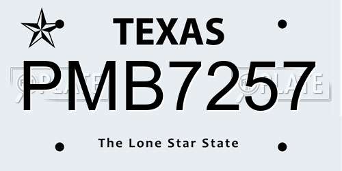 PMB7257 Texas License Plate