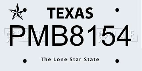 PMB8154 Texas License Plate