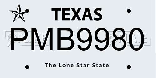 PMB9980 Texas License Plate