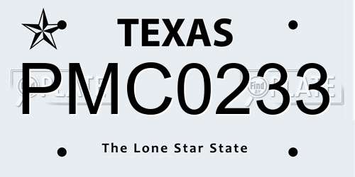 PMC0233 Texas License Plate