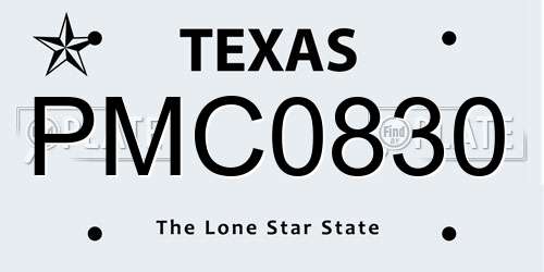 PMC0830 Texas License Plate