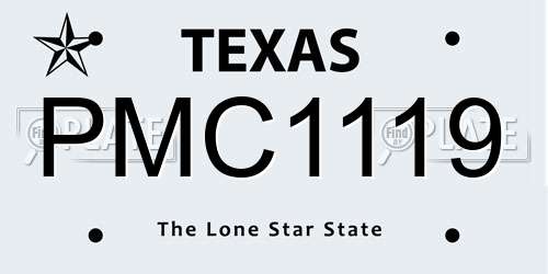 PMC1119 Texas License Plate
