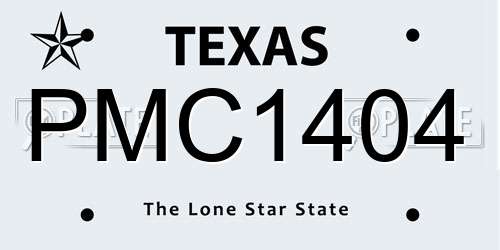PMC1404 Texas License Plate